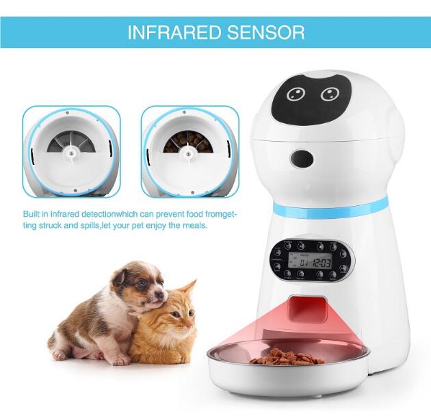 Smart Automatic Pet Feeder — 3.5L with Voice Recorder & Stainless Steel Bowl
