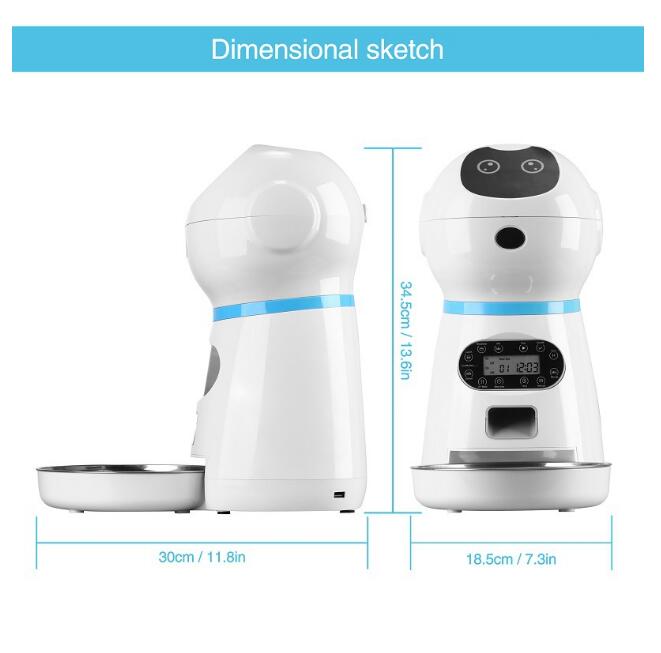 Smart Automatic Pet Feeder — 3.5L with Voice Recorder & Stainless Steel Bowl